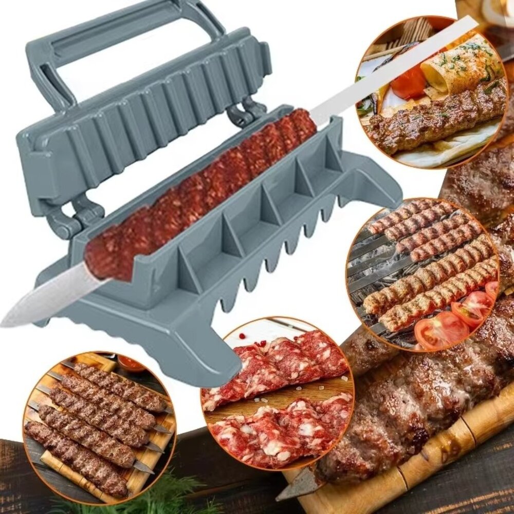 Row Kebab Bbq Meat Skewer Machine Kebab Press Maker(1 Set)